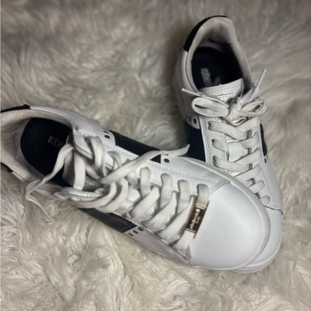 White Sneakers with‎ Black and Gold Accents Roberto Cavalli sport - Picture 6 of 12